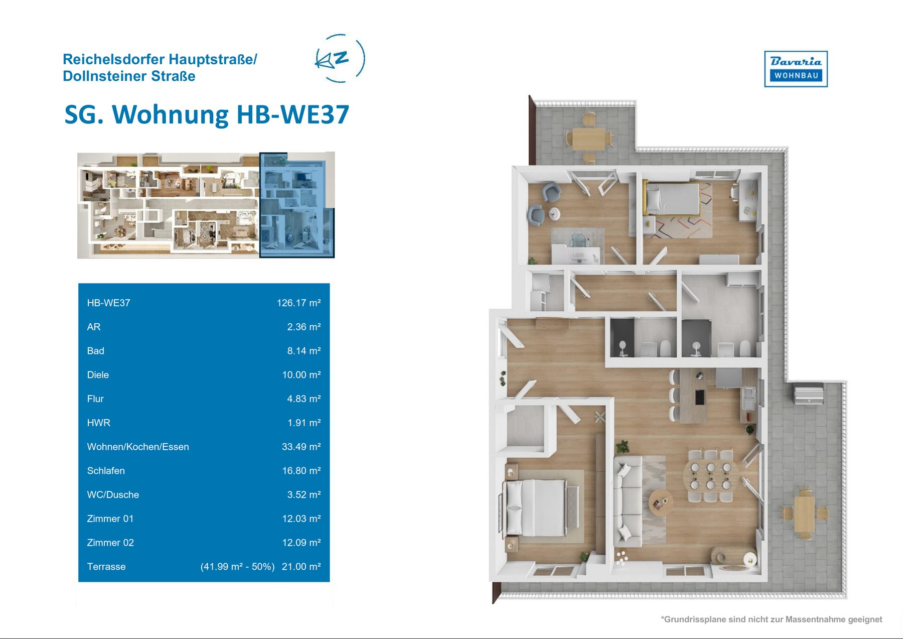 Grundriss Haus B · WE 37, Penthouse