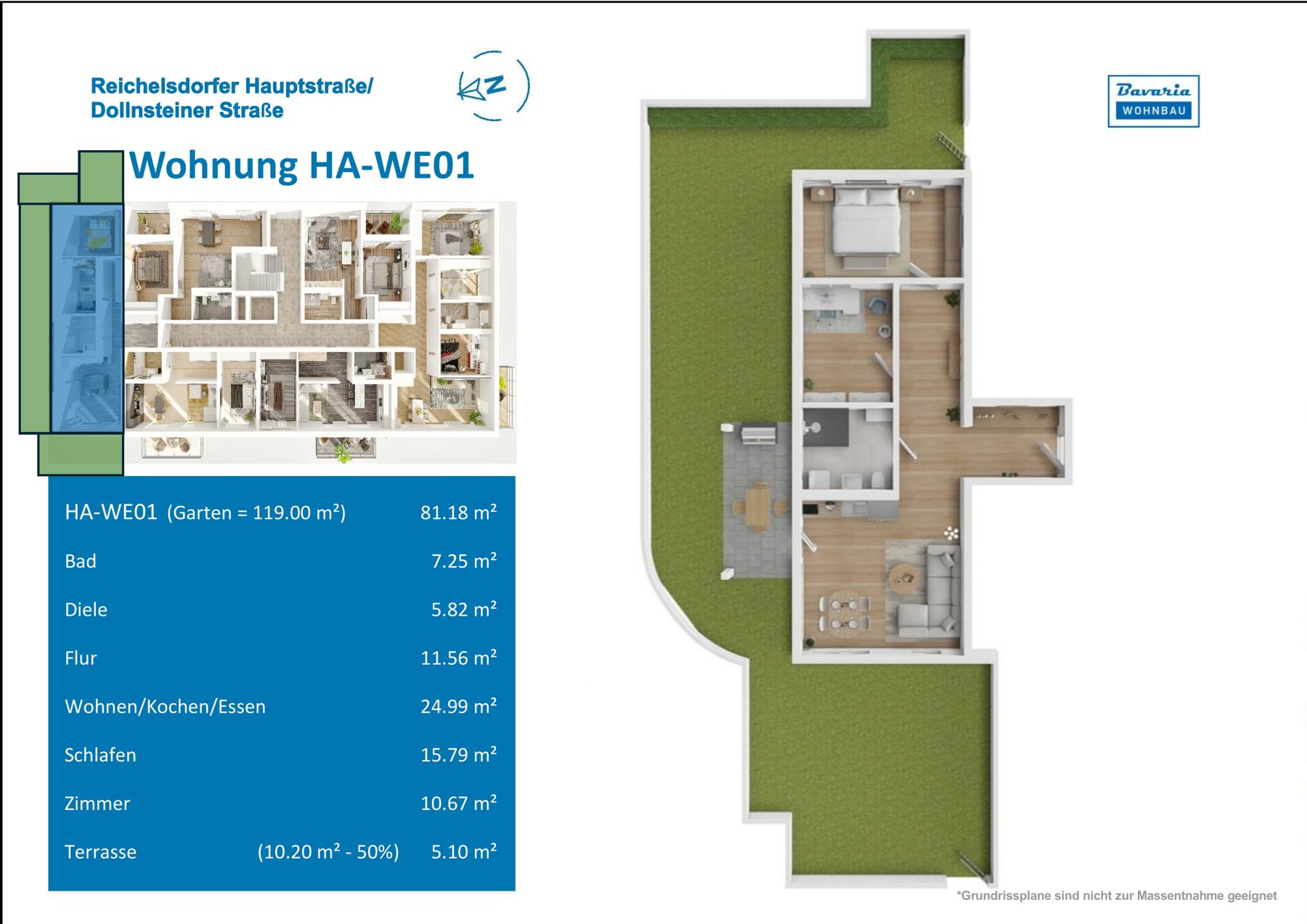 Grundriss Haus A · WE 01, Erdgeschoss