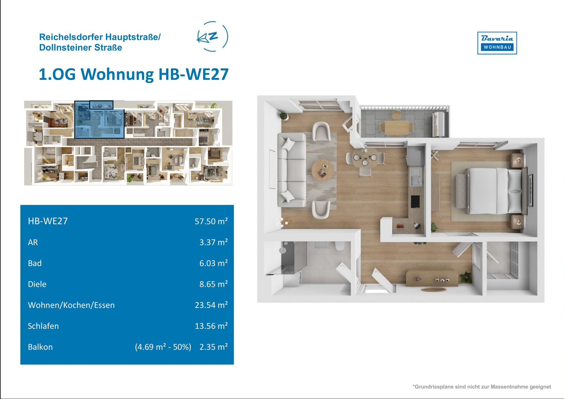 Grundriss Haus B · WE 27, 1. Obergeschoss