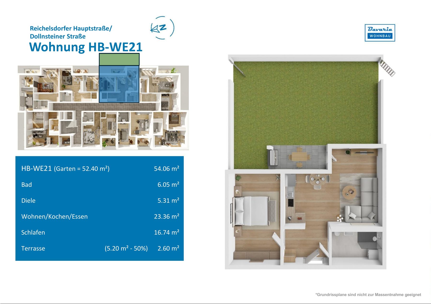 Grundriss Haus B · WE 21, Erdgeschoss