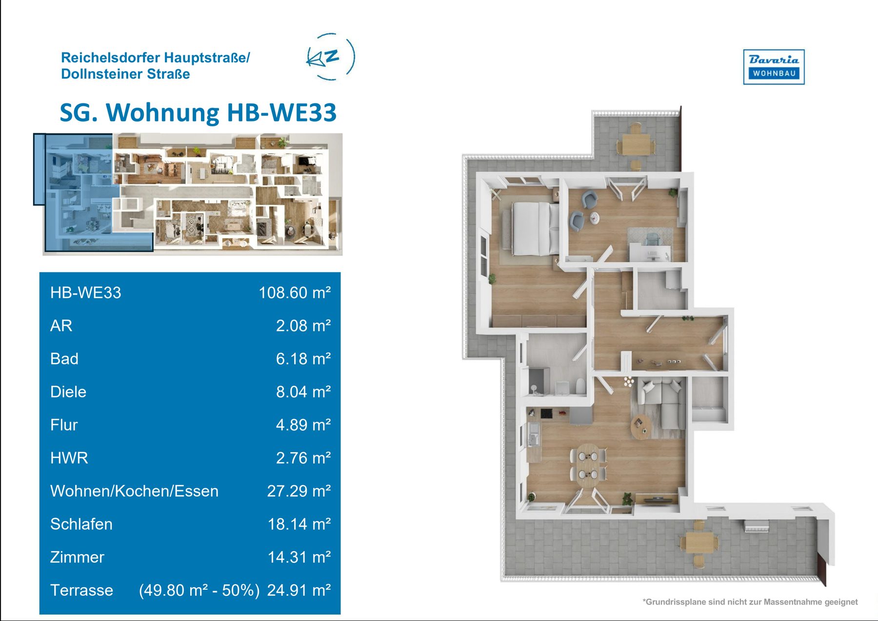 Grundriss Haus B · WE 33, Penthouse