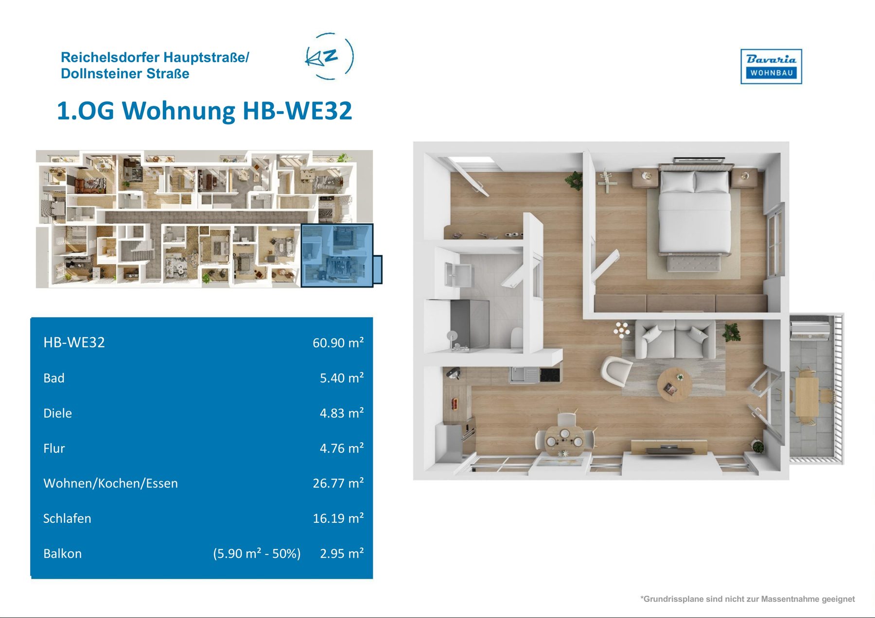 Grundriss Haus B · WE 32, 1. Obergeschoss