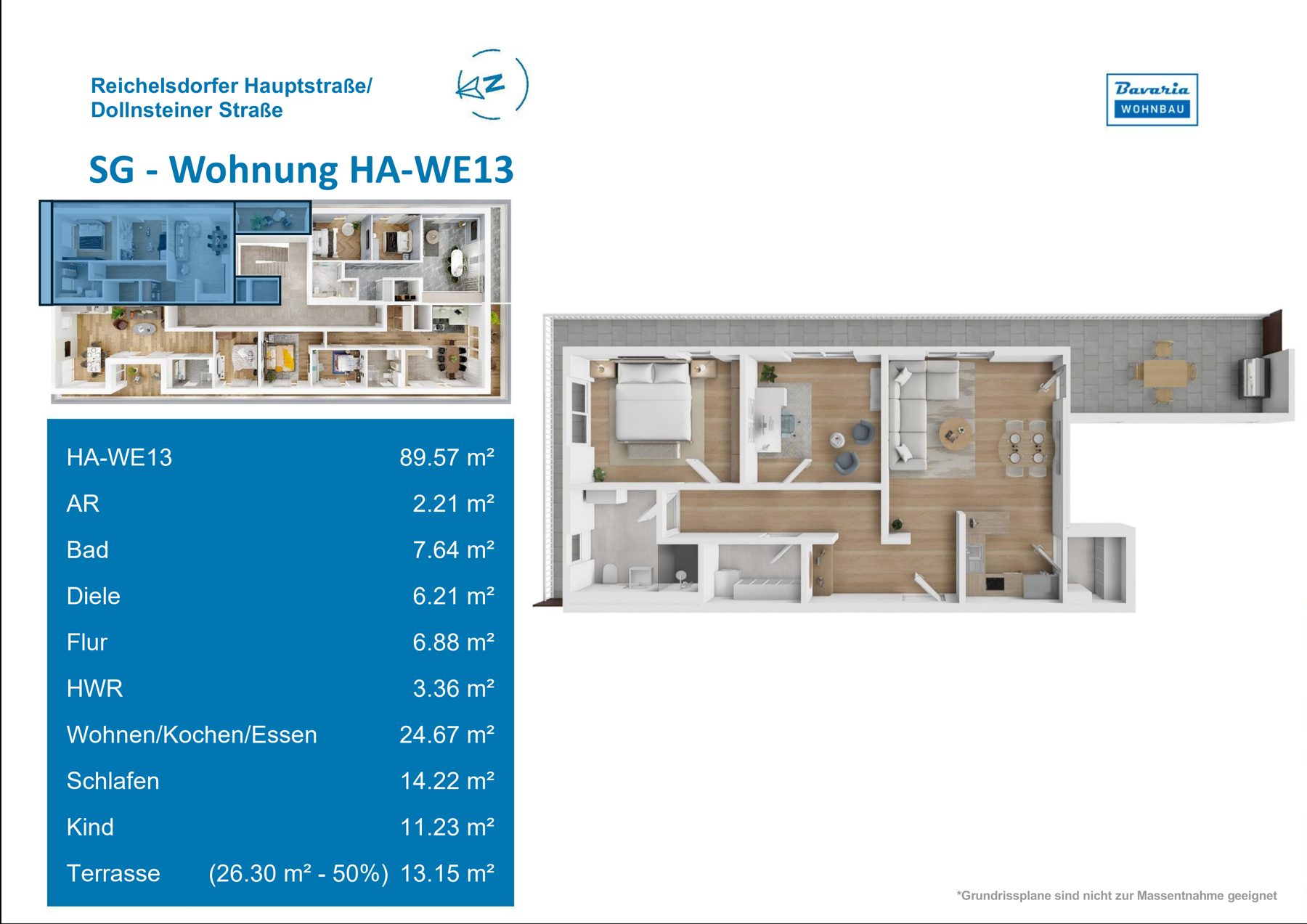 Grundriss Haus A · WE 13, Penthouse