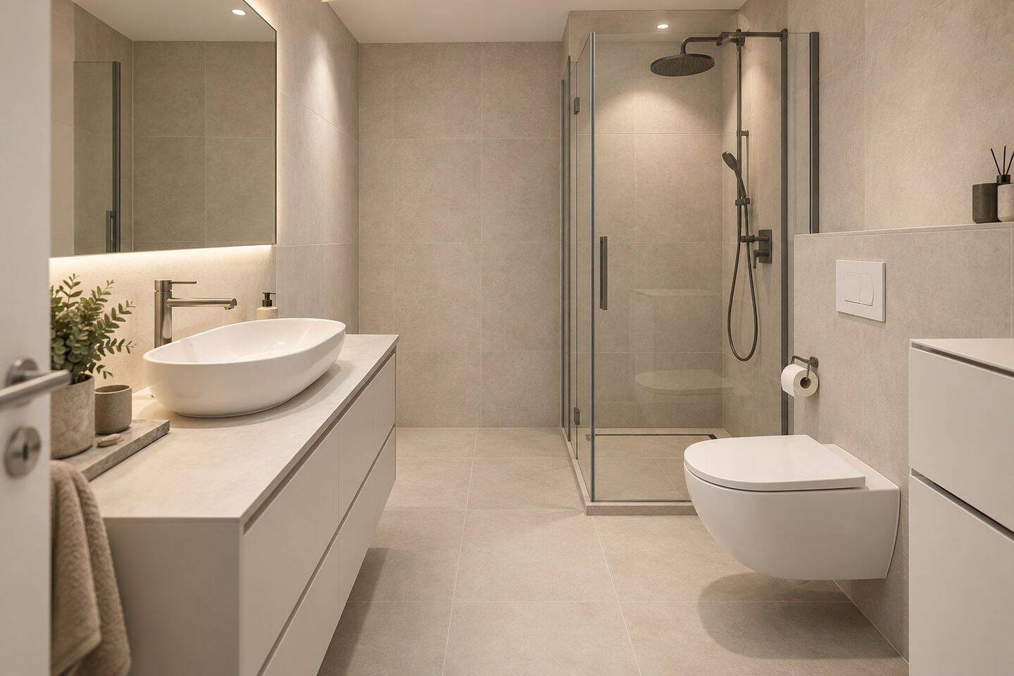 Badezimmer mit bodengleicher Dusche — Visualisierung